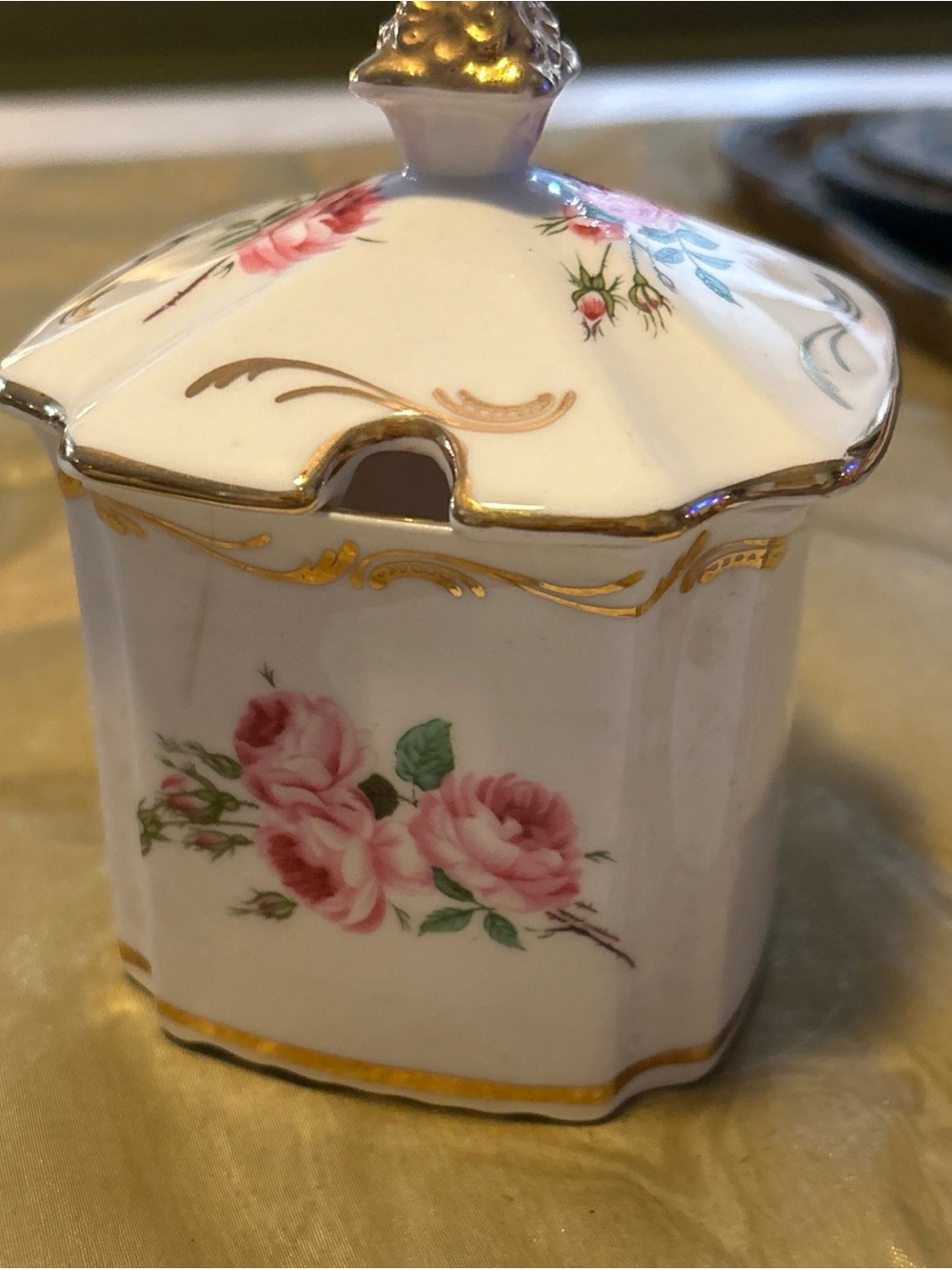 Royal Stafford Bone China Bridesmaid Condiment Honey Jar Sugar with Lid England